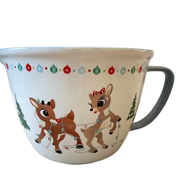 Rudolph The Red-Nosed Reindeer & Clarice Mixing Bowl w/ Spout Christmas NEW - Picture 3 of 15